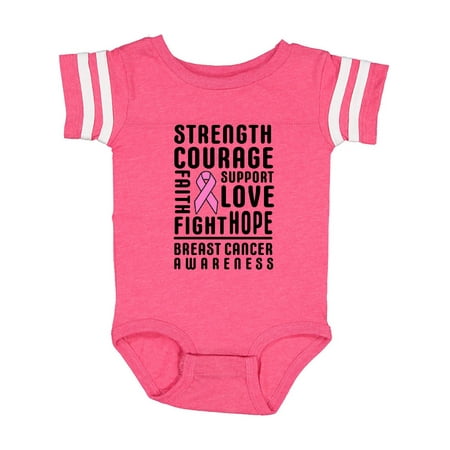 

Inktastic Breast Cancer Awareness Strenght Courage Support Love Gift Baby Boy or Baby Girl Bodysuit