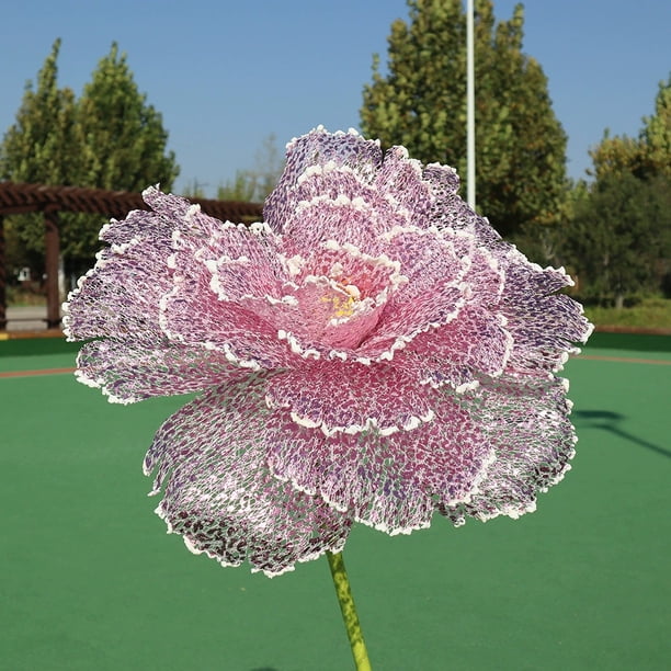 1 pieza de 60 cm de flor grande, flor de peonía, camino de boda, diseño de evento al aire libre, escaparate, accesorios de tiro, pétalos de malla de lámina dorada