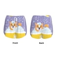 thumbnail image 6 of Uemuo Corgi Washing in Bathtub Pattern Women's Athletic Shorts High Waisted Running Shorts with Liner Pockets Gym Elastic Workout Shorts-Medium, 6 of 9