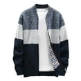 thumbnail image 1 of Mikilon Cardigan Tricoté à Fermeture Éclair pour Hommes, Col Montant Épais Doublé en Polaire, Chaud, 1 of 5
