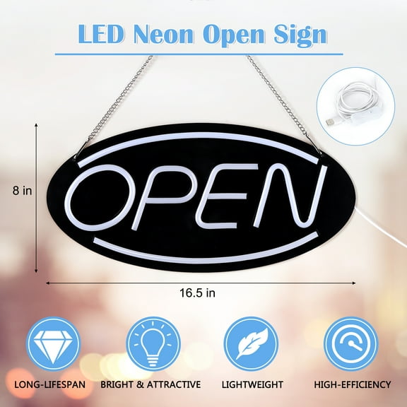 Open Sign, Bright High Visibility Advertising Board Electronic Display Sign Flashing Light for Business Wall Window Shop Bar Hotel
