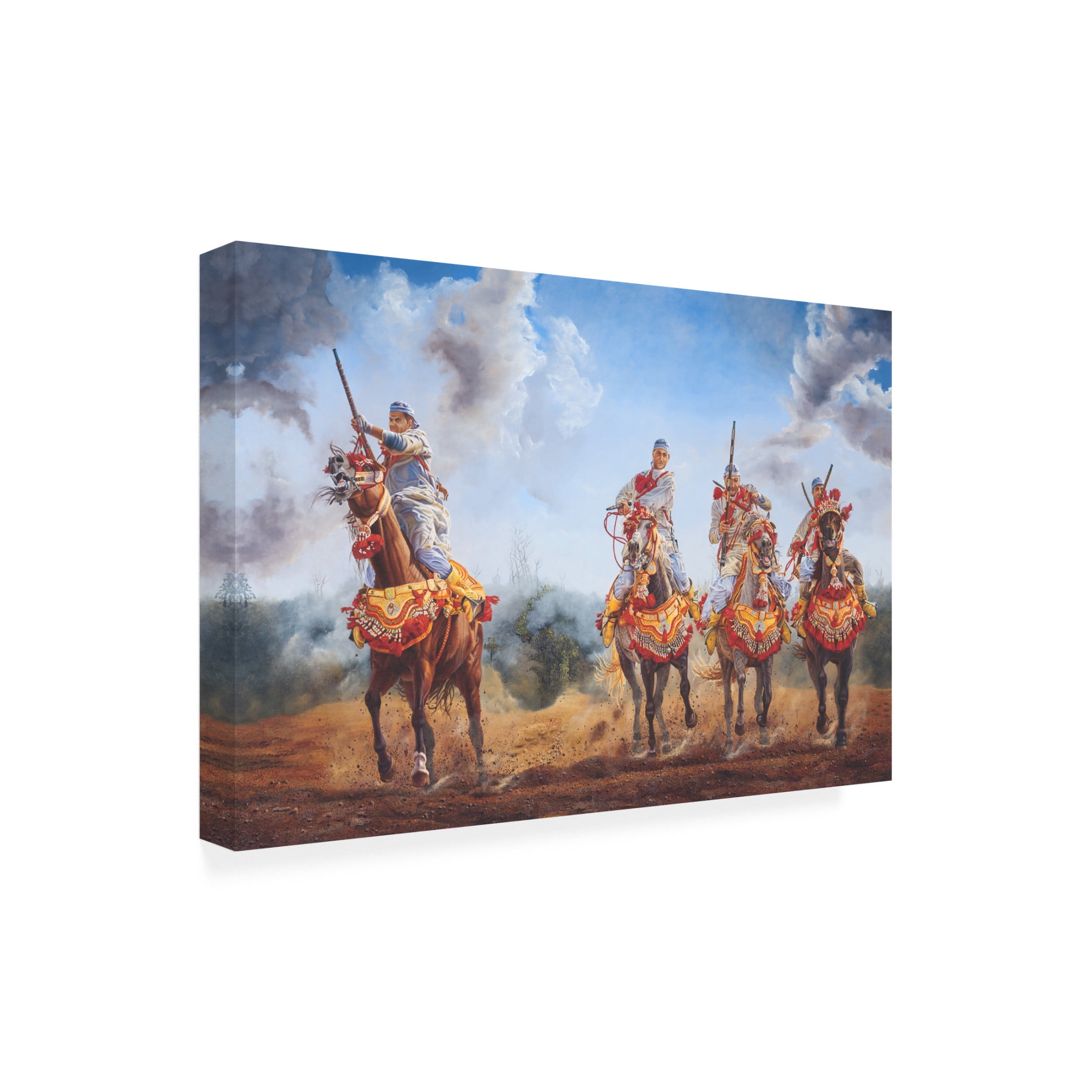Canvas Wall Art - Delene Lambert 'Four Horsemen of the Apocalypse' Wall Art for Living Room, Bedroom, or Office Décor by Trademark Fine Art - 47 x 30 Inches