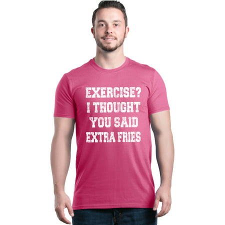Shop4Ever Men's Exercise I Thought You Said Extra Fries Funny Graphic