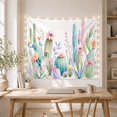 thumbnail image 5 of Watercolor Cactus and Succulent Arrangement Against White Background Whimsical Illustration for Plant Lovers Botanical Wall Art Housewarming Gift Tapestry Wall Hanging for Bedroom and Living Room, 5 of 7