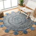 thumbnail image 6 of SAFAVIEH Cape Cod Kyle Geometric Area Rug, Blue/Beige, 5' x 7' Oval, 6 of 8