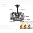 thumbnail image 6 of 18 inch Crystal Ceiling Fan with Light and Remote Control, 4-Light 7 Blades Indoor Caged Metal Chandelier Ceiling Light Fixture Black for Bedroom Living Room, 6 of 6