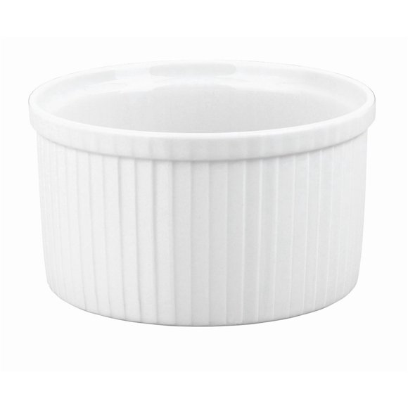 Plato De Soufflé Plisado Clásico De Porcelana Pillivuyt, 3,75 Tazas, 6-1/2 Pulgadas De Diámetro