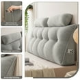 thumbnail image 6 of ANMINY Triangular Headboard Pillow Teddy Velvet Removable Cover Vacuum-Packed Neck Support Roll Side Pockets Queen, 6 of 6