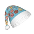 thumbnail image 2 of KLL Christmas Hats for Adults Plush Cute Donut Print Santa Hat Xmas Fluffy Santa Claus Hat for Women Men, 2 of 6