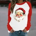 thumbnail image 2 of asdoklhq Christmas Sweaters for Women Casual Christmas Printed Long-sleeved Round-neck Raglan Sweater Red 4X, 2 of 3
