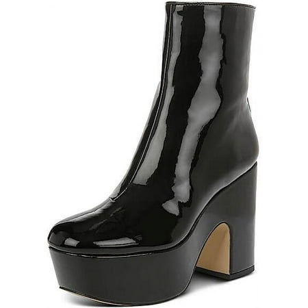 

Circus By Sam Edelman Ilana Black Almond Toe Inside Zipper Block High Heel Boots (Black 5.5)