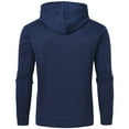 thumbnail image 3 of Tyhengta Mens Hooded Sweatshirt Casual Long Sleeve Drawstring Jacquard PlaidCloth Pullover Hoodies Navy L, 3 of 8