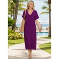thumbnail image 3 of HAPPY BAY Women's Beachwear Swimsuit Coverups for Women Summer Cover ups for Swimwear Women Button up Shirt Dress Beach L-XL Purple, Solid, 3 of 5