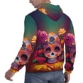 thumbnail image 6 of Naloa Vintage Patterned Skull Men's Casual Hooded Collar Drawstring Hoodies Pullover Sweatshirts Casual Long Sleeve Shirts-Small, 6 of 7