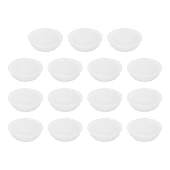 15 Pack Snug Plugs, Rubber Hole Plugs Round Soft Flexible Stopper Fit 16mm (0.63 Inch) Hole Dia., Waterproof Silicone Plug, White