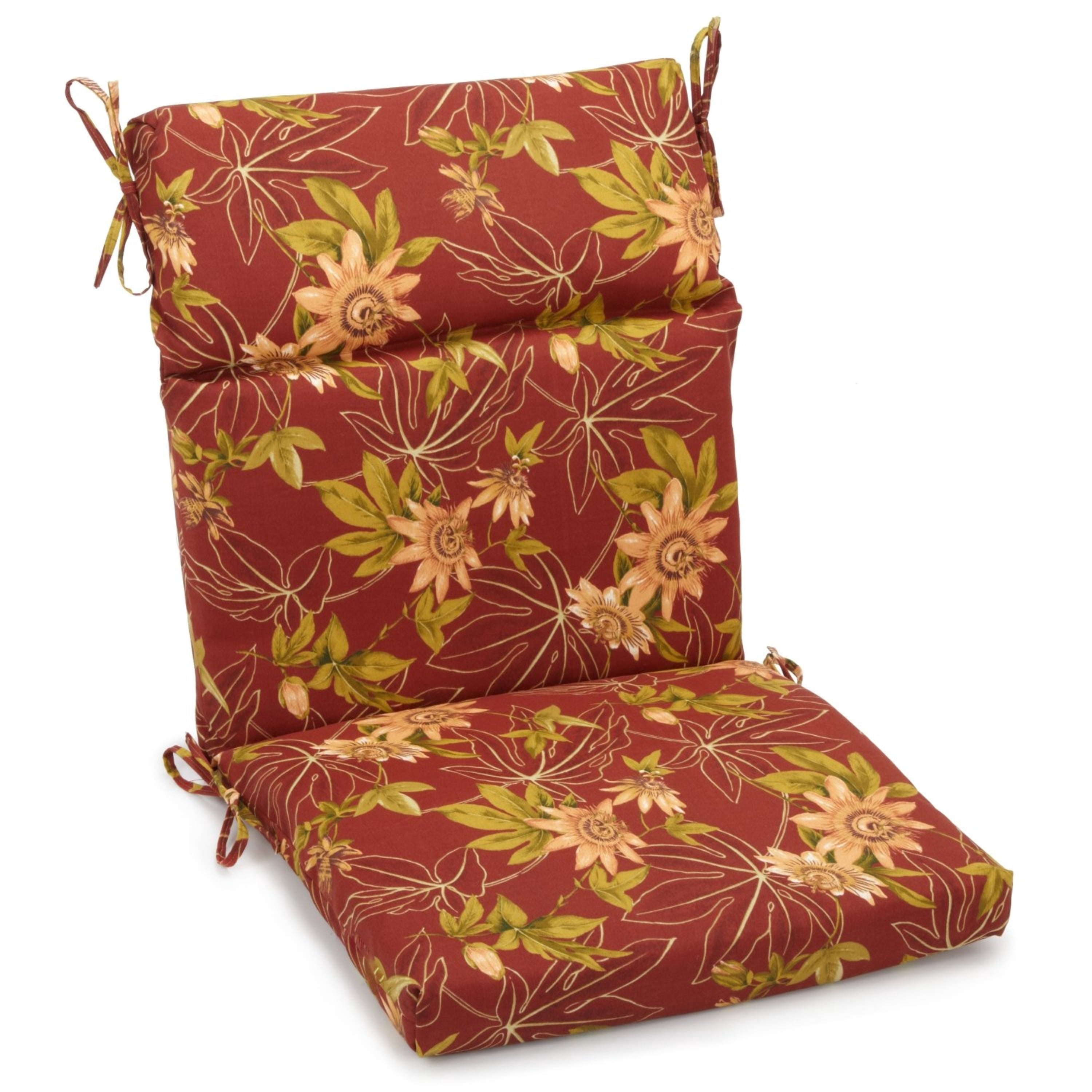 18-inch by 38-inch Spun Polyester Outdoor Squared Seat/Back Chair Cushion - Eastbay Onyx
