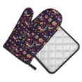 thumbnail image 2 of KLL Mexican Flowers Birds Pattern Oven Mitts and Pot Holders 2pcs Sets for Kitchen, Oven Mitt Heat Resistant 536°F, Oven Gloves for Kitchen,Cooking and Baking, 2 of 7