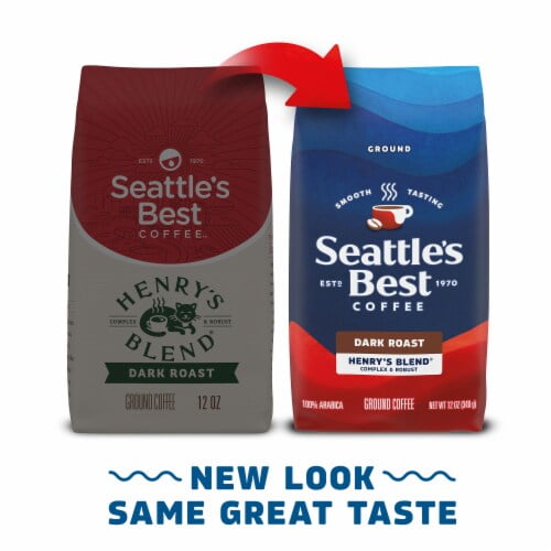 Pack of 2 - Seattle's Best Coffee Henry's Blend Dark Roast Ground Coffee 12 oz Packaging May Vary