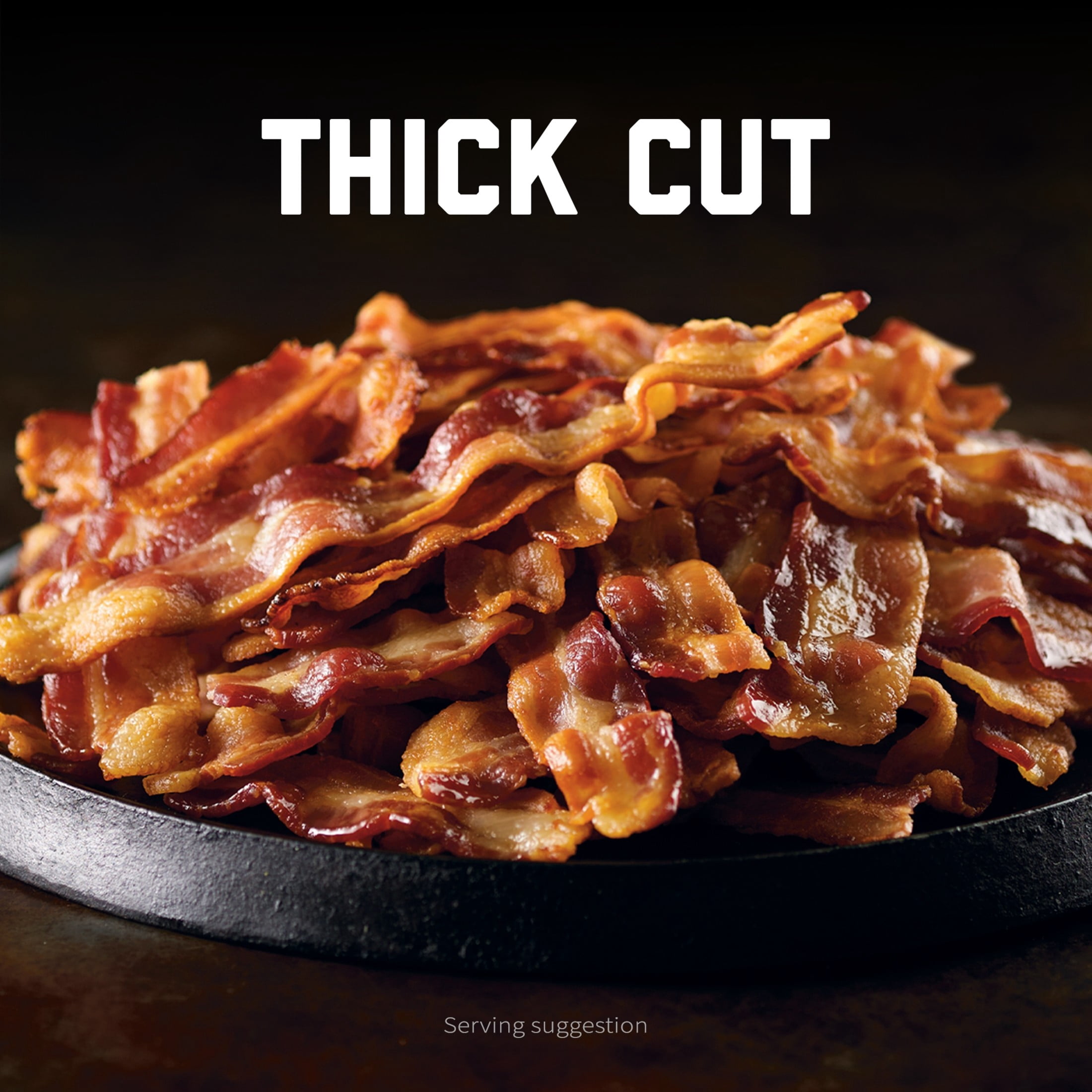 HORMEL BLACK LABEL Bacon, Center Cut, Gluten Free, Refrigerated, 12 oz Plastic Package