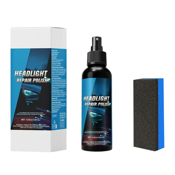 Hxlamzoo Headlight Restoration Kit - Long-Lasting Car Headlight Cleaner & Polish for Cars, Trucks, SUVs (120ml with Sponge)