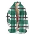thumbnail image 5 of Womens Fleece Plaid Jacket with Pockets Fuzzy Flannel Button Down Stand Collar Winter Outerwear Long Coat (XL, Green), 5 of 7