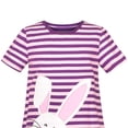 thumbnail image 3 of Girls Casual Dress Purple Easter Bunny Egg Hunting Cotton Short Sleeve 3 Years, 3 of 7