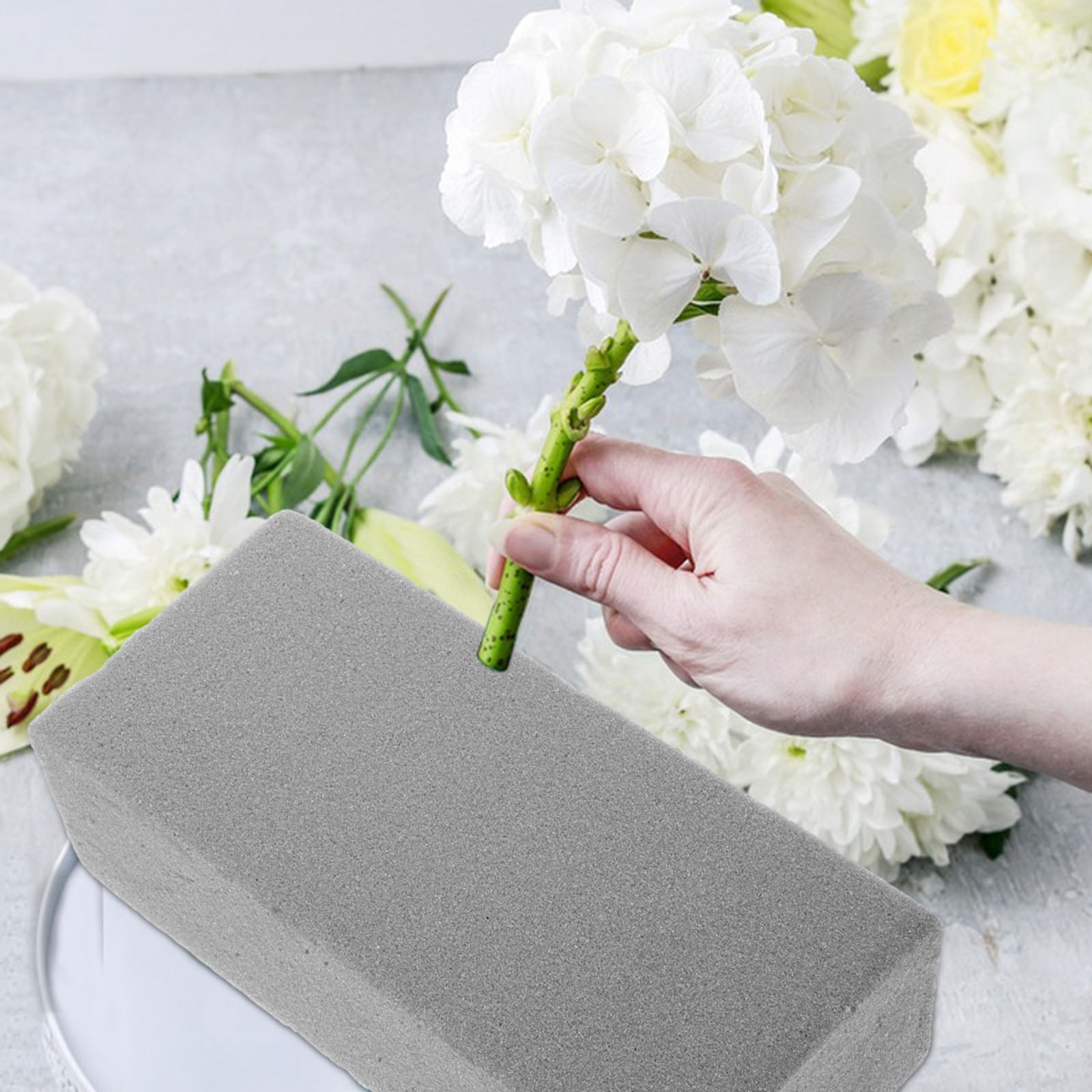 LOLIPPYY Grey Floral Mud Base for Flower Arrangements, Flower Holder Supplies for Home, Wedding, and Event Decorations