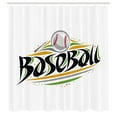 thumbnail image 2 of Ambesonne Baseball Shower Curtain, Lettering Sports Cartoon, 69"Wx75"L, Apricot Fern Green Grey, 2 of 4