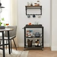 thumbnail image 5 of ZXNYH Industrial Bar Cart for The Home, Serving Cart with Wheels and Handle, 3-Tier Beverage Cart with Removable Tray and Storage Shelves for Living Room Kitchen, Greige and Black, 5 of 5