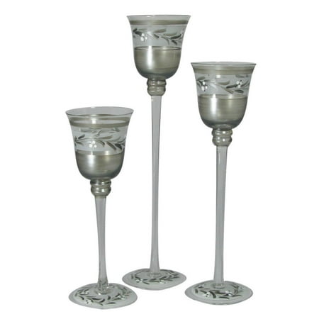 stemmed votive holders candle pewter vine painted hand