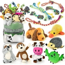 LEGEND SANDY Dog Squeaky Toys for Small Dogs, 12 Pack Puppy Toys for Teething Cute Small Dog Toys Stuffed Plush Dog Toy Bundle Natural Cotton Puppy Rope Toy Dog Chew Toys for Puppies Pet Toys for Dogs