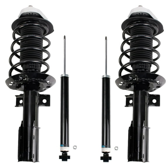 TRQ Front and Rear Complete Strut Assembly & Shock Absorber Kit Complete Strut & Coil Spring Assembly Fits Select 2014-2016 Mercedes-Benz E250 2010-2016 E350 2015 E400 2013-2014 E550