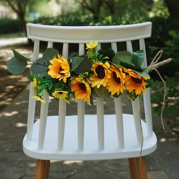 Raindrops 1Pc Easy to Use Fake Sunflower Chair Decor with Delicate Details for Weddings