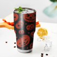 thumbnail image 3 of 30oz Halloween Red Pumpkins Pattern Tumblers Stainless Steel Tumbler with Lid and Straw,Vacuum Insulated Double Wall Travel Tumbler Cups Mug with Cleaning Brush for Coffee,Tea, 3 of 7