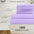 thumbnail image 2 of 6PC Bedding Set- 100% Organic Cotton Bed Sheet Set 1000 Thread Count, 28" EXTRA DEEP POCKET, Crisp and Cooling Sateen Weave, Eco-Friendly - Lilac, Twin, 2 of 7