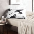 thumbnail image 6 of Lsque Monochrome Flying Ravens Pattern Pillow Case – Soft & Cozy Throw Pillow Cover, Hypoallergenic Cushion Case for Sleeping Women with Envelope Closure-16"x24", 6 of 6