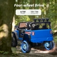 thumbnail image 3 of Hikiddo 4WD Kids Ride on Truck Car, 12V 7Ah Ride on Toy Electric Cars for Kids w/ Remote, Bluetooth, 4x75W Motors - Blue, 3 of 10