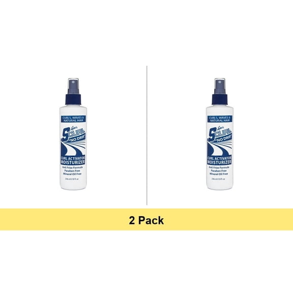 S-Curl Anti-Frizz No Drip Curl Activator Moisturizer Hair Spray with Glycerin, 8 fl oz - 2 Pack