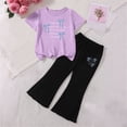 thumbnail image 4 of Cethrio Girls Summer Outfit Sets Short Sleeve, Short Sleeve 2 Piece School Kids' Clothing Sets Purple Size 2-3 T, 4 of 4