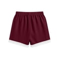 thumbnail image 5 of Women's Lace Trim Shorts, High Waisted Linen Look Casual Shorts with Drawstring and Pockets, Summer Beach Vacation Resort Outdoor Daily Wear Loose Fit Flowy Bottoms Deep Red S, 5 of 7