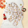 thumbnail image 4 of Lioraitiin-Conjunto de pijamas de Navidad para niños, ropa de dormir de manga larga con estampado de galletas de Papá Noel, Tops con pantalones, 1-7 años, 2023-08-11, 4 of 4