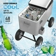 thumbnail image 2 of VINGLI 80qt. Wagon Rolling Cooler Ice Chest w/Long Handle and 10" Wheels, Patio Cooler, Outdoor Park Cart on Wheels, 2 of 7