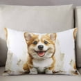 thumbnail image 3 of Cute Puppy Throw Pillow Cover 20 x 36 Inch Decorative Pillow Cover Simple Funny Brown Dog Animal Portrait Lumbar Pillowcase Seasonal Rectangle Cushion Case for Couch Sofa Bed Living Room, 3 of 7