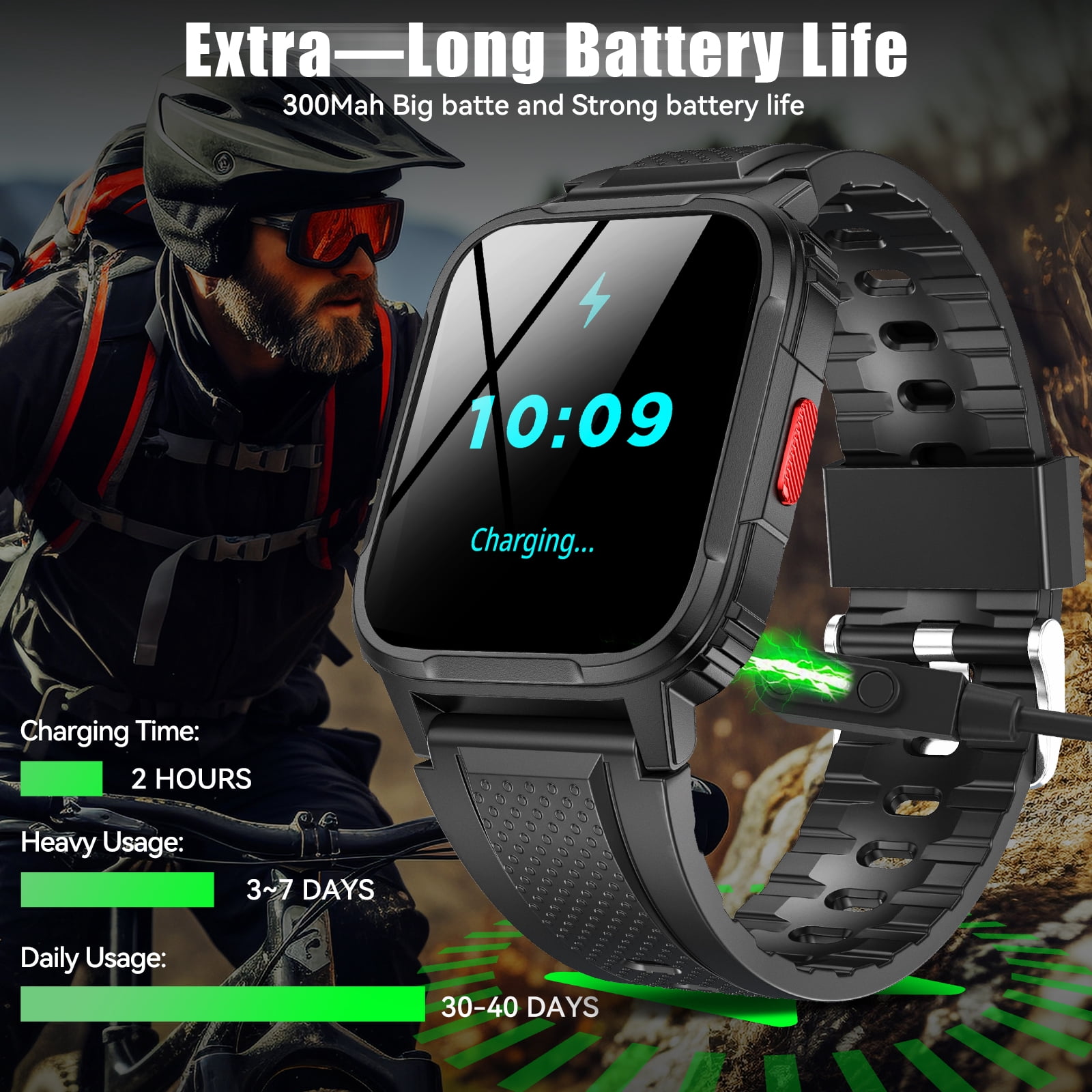 XAXRE LW9 Smart Watch for Men(Answer/Make Calls), 1.95” HD Smart Watches, IP67 Waterproof Smartwatch with 100+ Sports Modes Compatible with iOS Android, 1pc