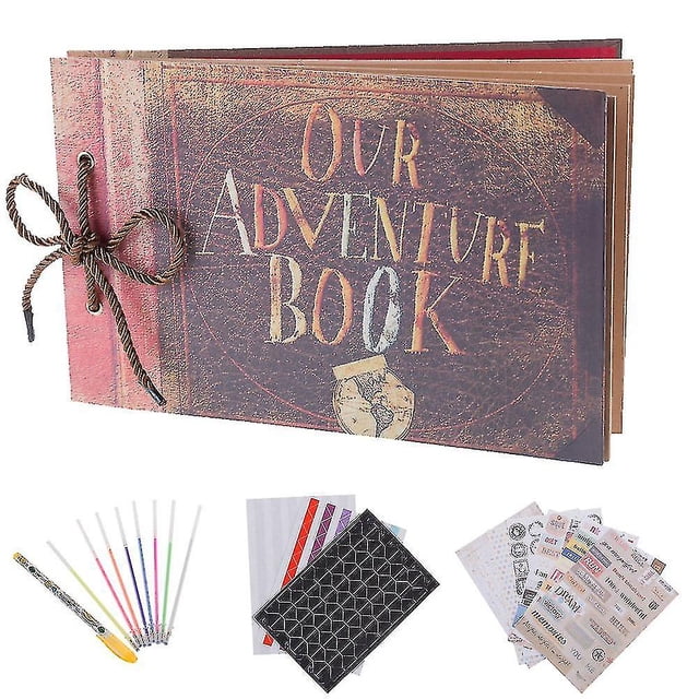 Nuestro libro de aventuras Pixar Up Álbum de fotos familiar hecho a mano para hacer tú mismo, expandible, 10,6 x 7,5 pulgadas, 80 páginas