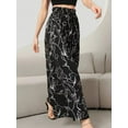 thumbnail image 6 of Cuteduck Women's Plus Size Wide Leg Palazzo Pants Fall Printed High-Waisted Loose Casual Pants with Pockets 1X-4X, 6 of 7