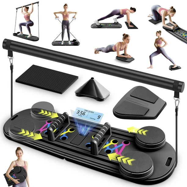 Máquina de entrenamiento Pilates Reformer Coriardo, plegable, negra