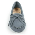 thumbnail image 3 of Minnetonka Women's Kilty Suede Soft Leather Sole Moccasin,Storm Blue,10 M US, 3 of 6