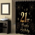 thumbnail image 2 of Fabric Shower Curtain, 21st Happy Birthday Gold Cake Gift Black Shower Curtains with 12 Hooks Waterproof Machine Washable Bath Curtains for Bathroom,54 x 78in, 2 of 6