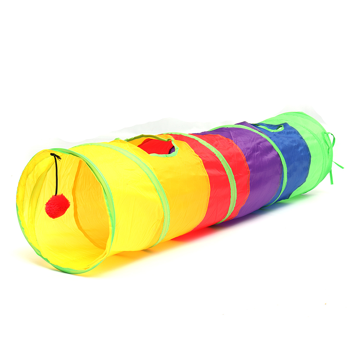 Collapsible Pet Cat Tunnel with Hanging Ball Foldable Toys Cat Rabbit